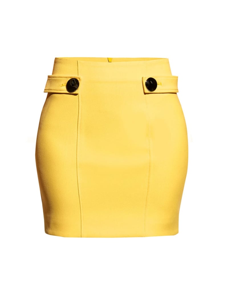 Front of a size 2XL Merci Skirt in Lemon Yellow by AS by DF. | dia_product_style_image_id:347076